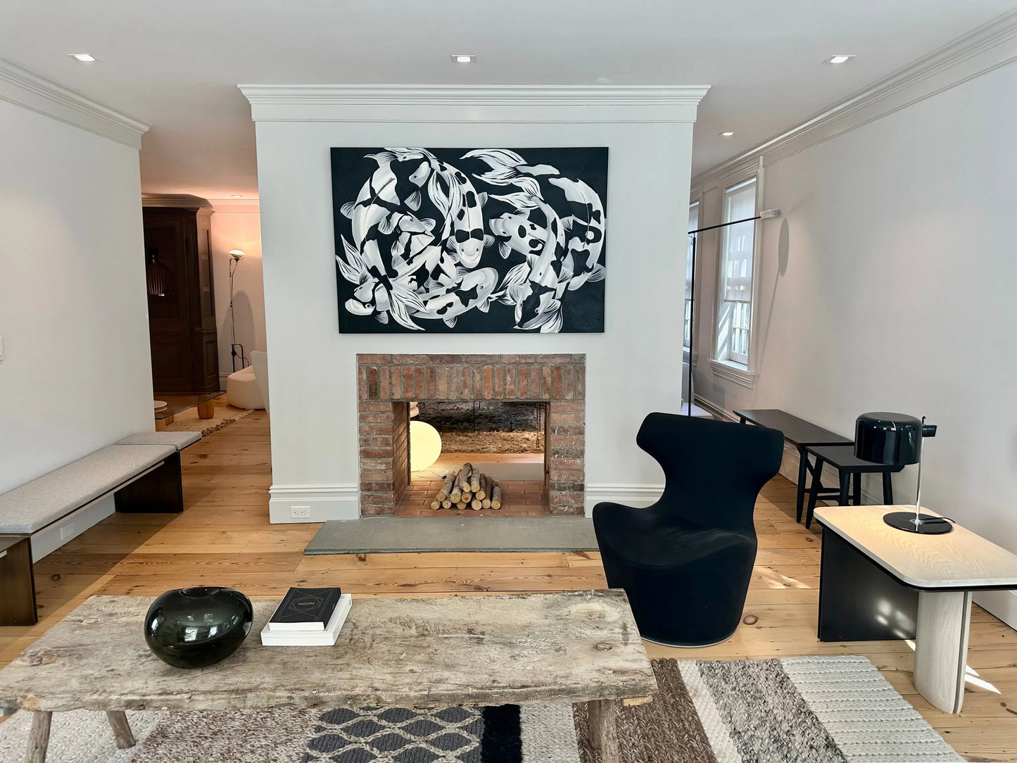 Black and White Koi by Ken Miller - JANGEORGe Interiors & Furniture