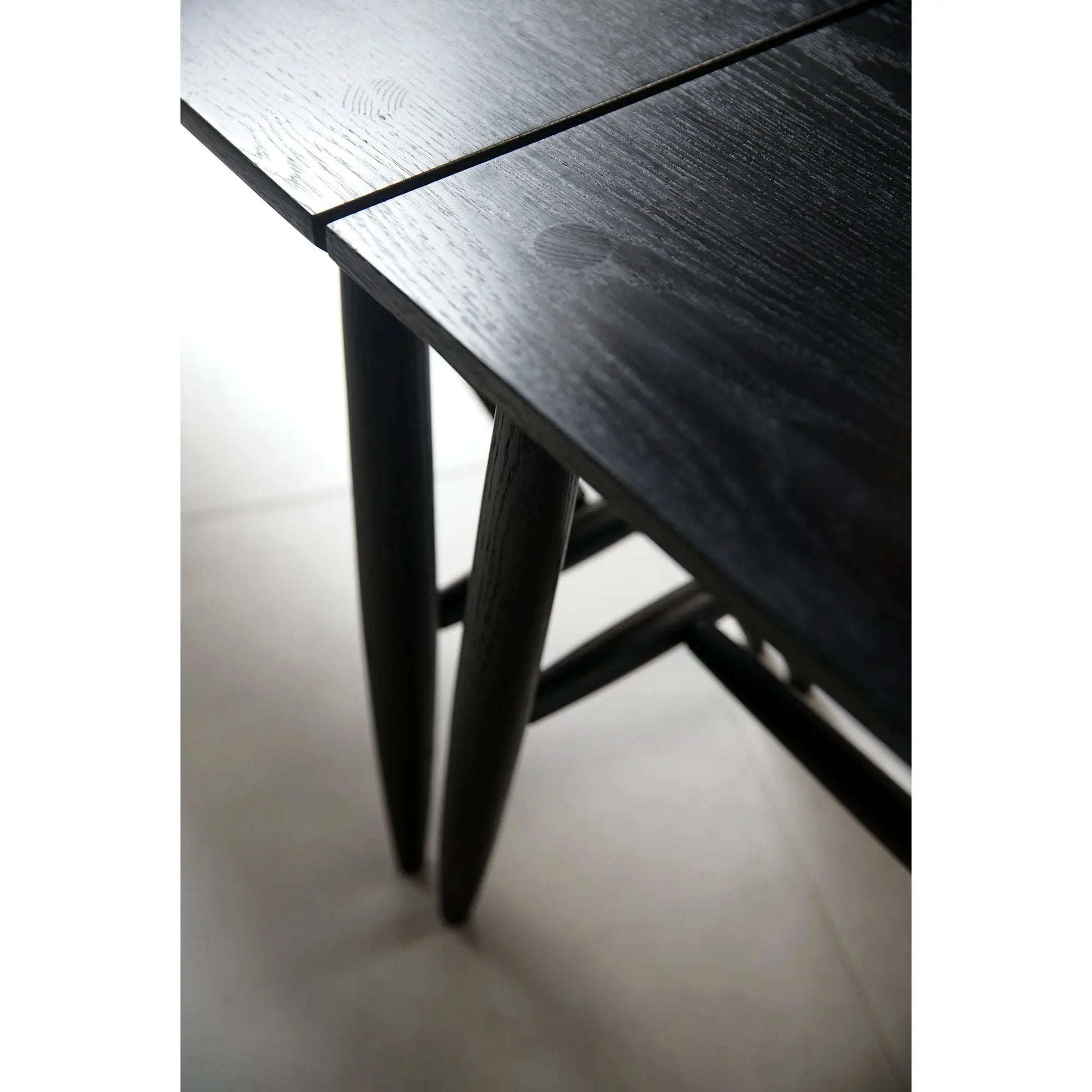 Solid Ebonized Oak Bench with Stool - JANGEORGe Interiors & Furniture