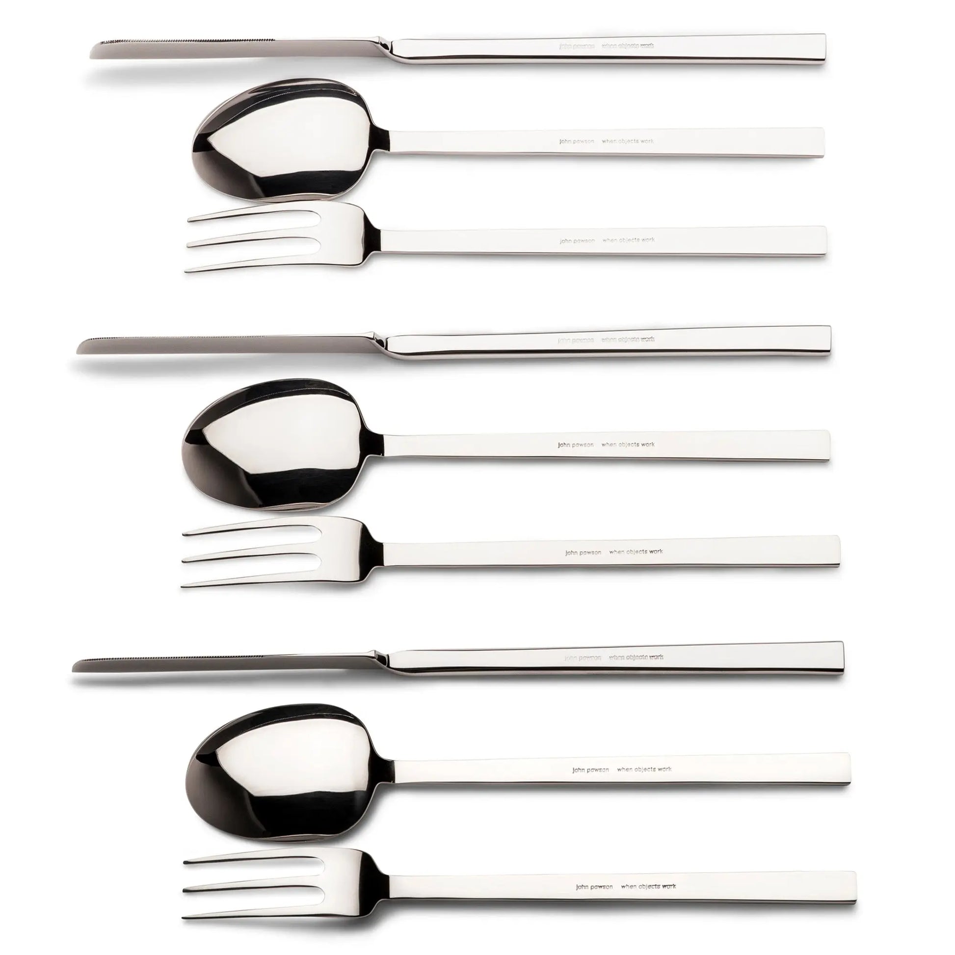 John Pawson Tableware Collection - Cutlery, 24 Pc. with 3 Prong Fork When Objects Work