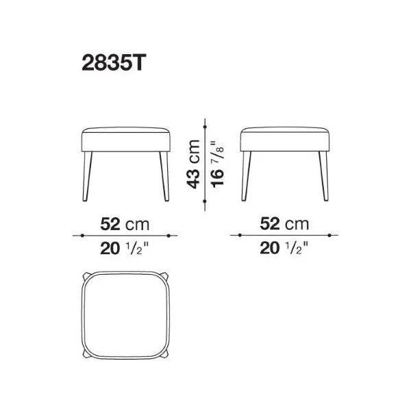 Febo - Ottoman with Covered Legs (2835T) Maxalto