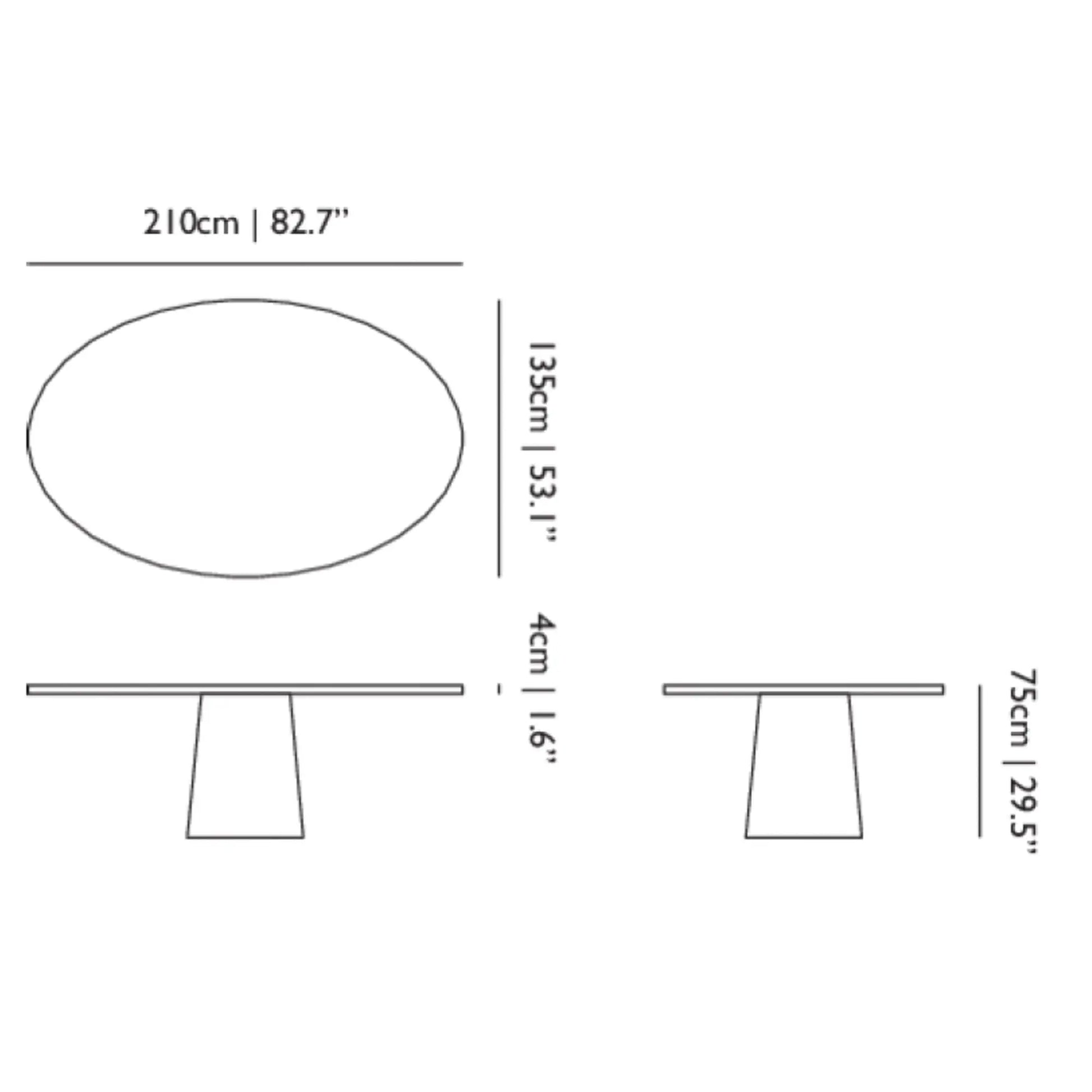 Container Table - Foot Oval Top Oak (210x130) - JANGEORGe Interiors & Furniture