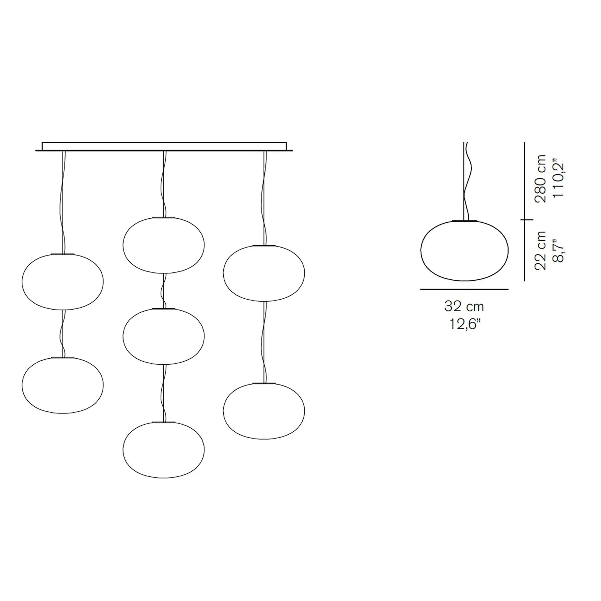 Alba 465 SR - Multiple Ceiling Suspension Lamp | Oluce | JANGEORGe Interiors & Furniture