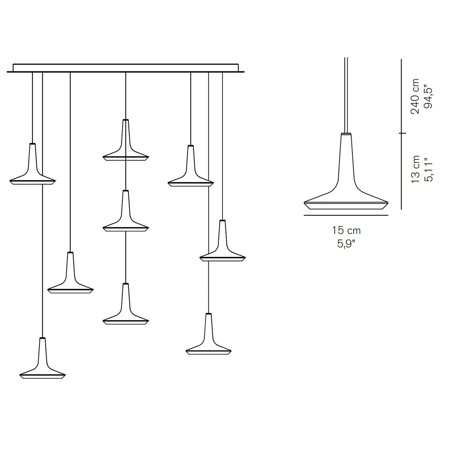 Kin 479 SR - Multiple Ceiling Suspension Lamp - JANGEORGe Interiors & Furniture