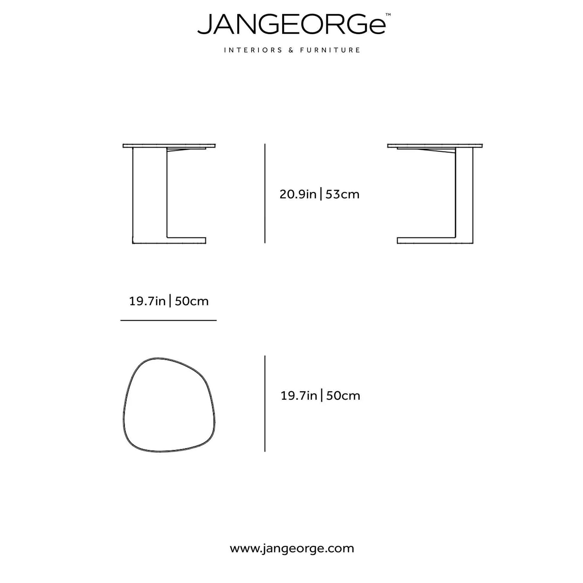 JANGEORGe Interiors & Furniture Poliform Koishi Side Table Diagram