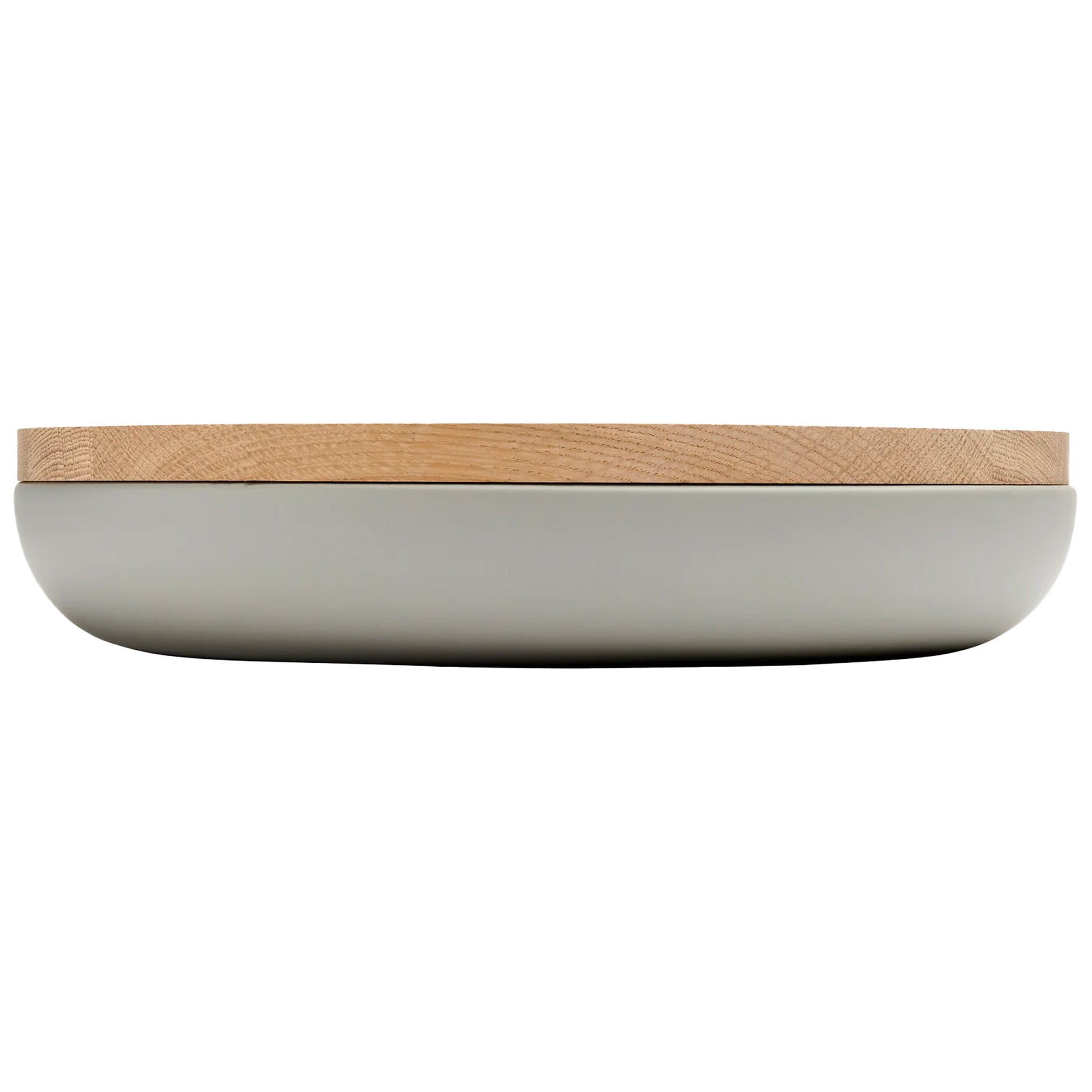 VVD Pottery - Ceramic 30x5cm with 2cm Oak Lid (3052) | When Objects Work | JANGEORGe Interiors & Furniture