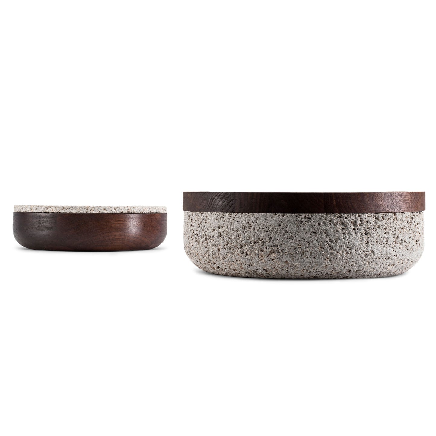 VVD Pottery - Natural Stone 30x7cm with 3cm Oak Lid (3073) | When Objects Work | JANGEORGe Interiors & Furniture