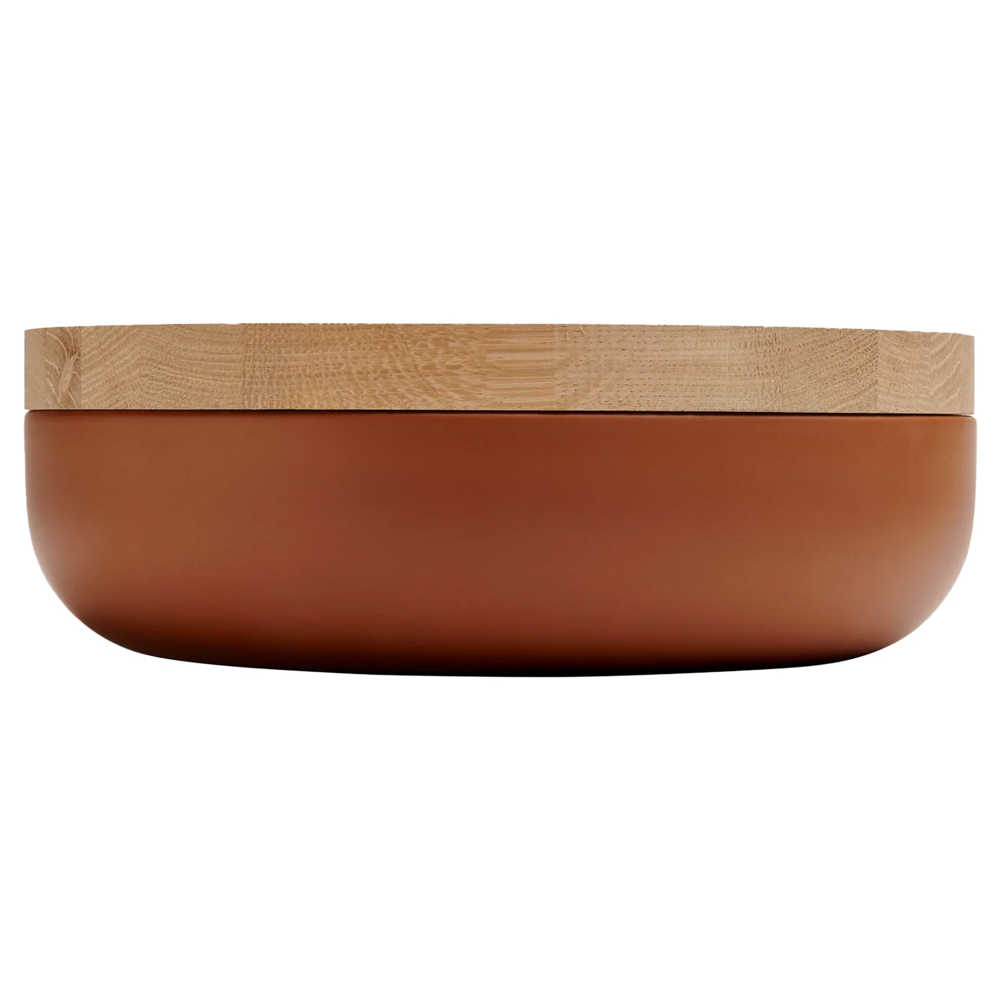 VVD Pottery - Ceramic 30x7cm with 2cm Oak Lid (3072) | When Objects Work | JANGEORGe Interiors & Furniture