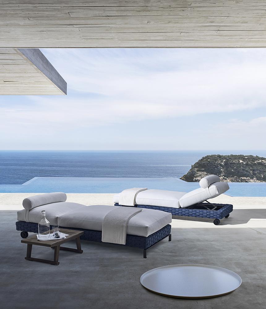 Ray Outdoor Fabric Chaise Longue | B&B Italia | JANGEORGe Interior Design