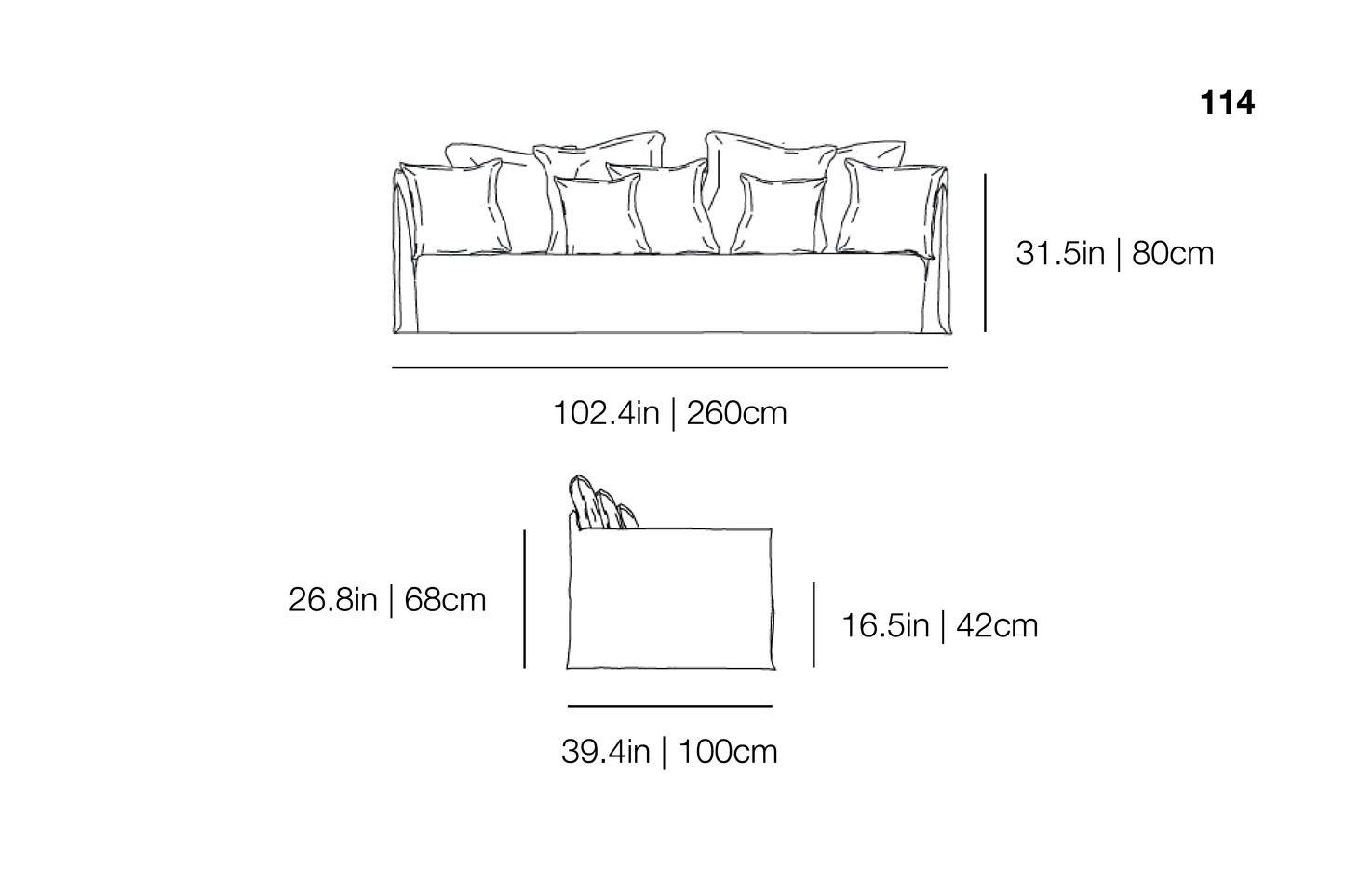 Ghost 114 Sofa | Gervasoni | JANGEORGe Interior Design