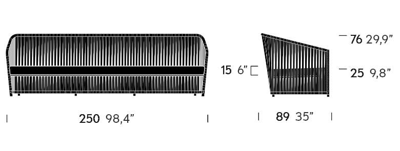 Bitta Lounge - 3-Seater sofa rope | Kettal | JANGEORGe Interior Design