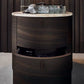 Onda Night table with two drawers and handle in hide | Poliform | JANGEORGe Interior Design