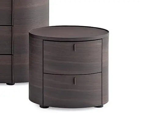 Onda Night table with two drawers and handle in hide | Poliform | JANGEORGe Interior Design