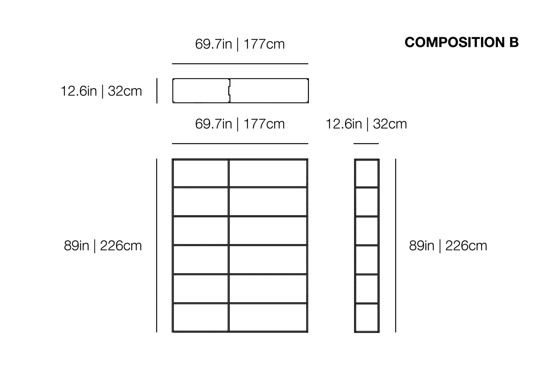 Easy Irony System - Bookcase, Composition B | Zeus | JANGEORGe Interior Design