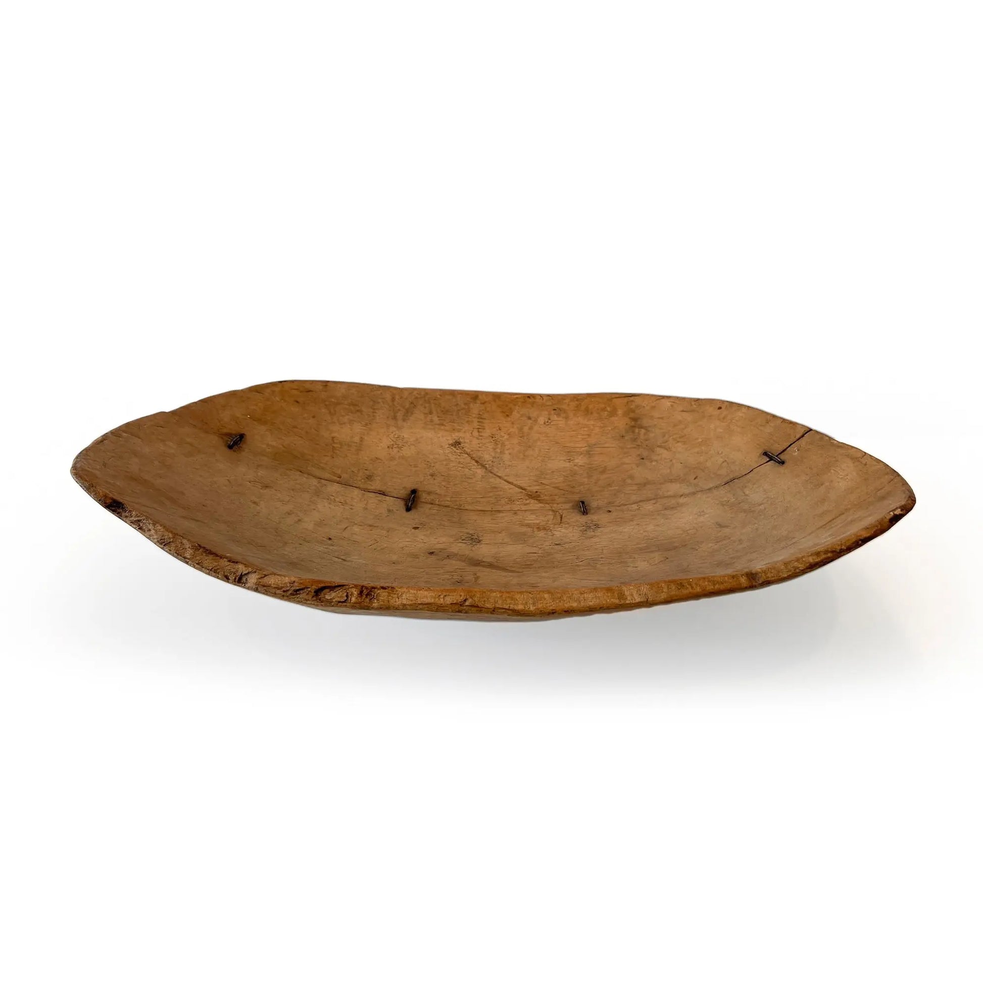 Antique Wooden Bowl with Metal Wire Details - JANGEORGe Interiors & Furniture