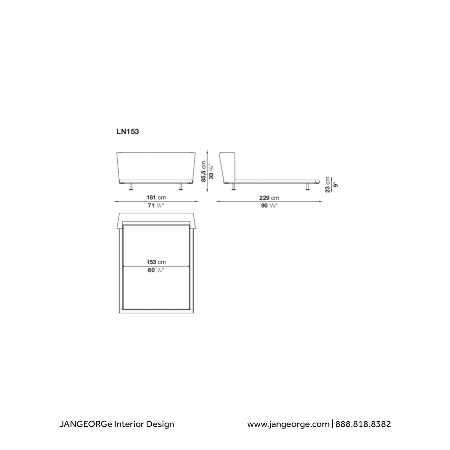 JANGEORGe Interiors & Furniture B&B Italia Noonu Bed Diagram LN153