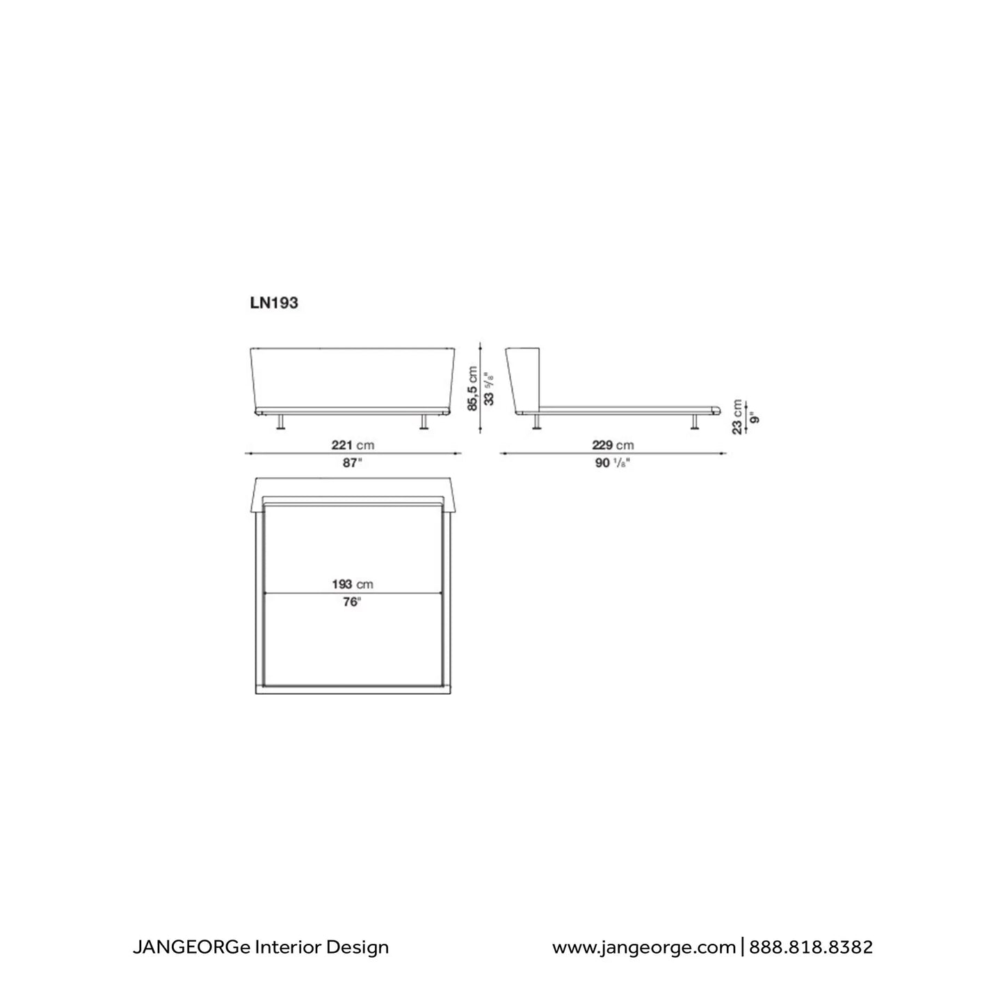 JANGEORGe Interiors & Furniture B&B Italia Noonu Bed Diagram LN193