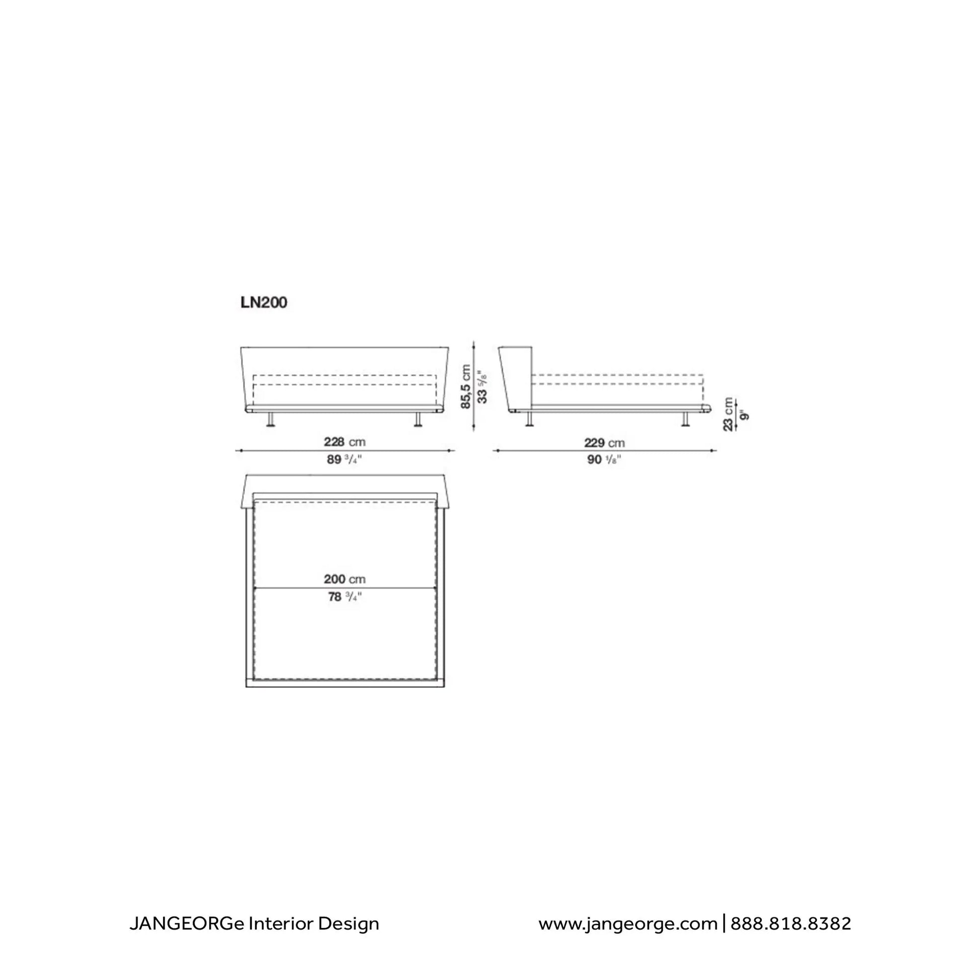 JANGEORGe Interiors & Furniture B&B Italia Noonu Bed Diagram LN200