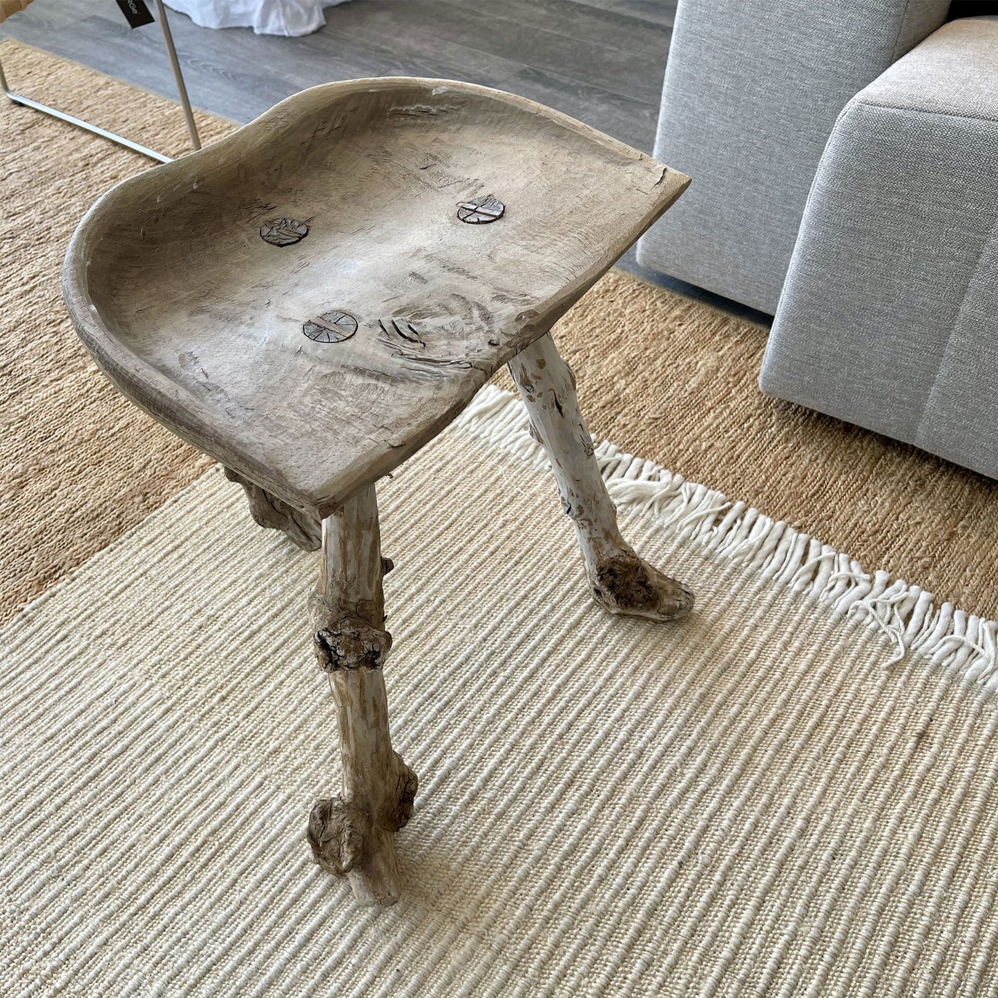 JANGEORGe Interiors & Furniture JANGEORGe Antique Stool Approx 18.5in (H)