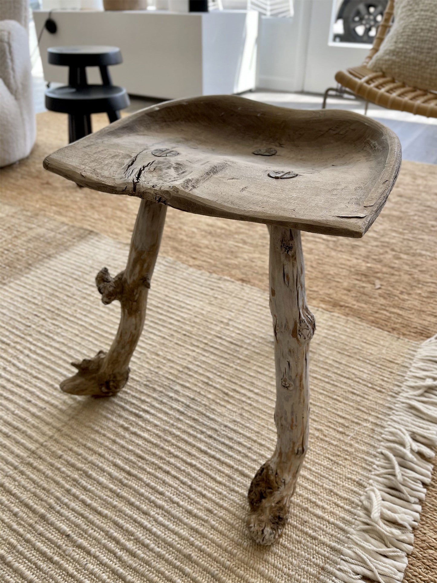 JANGEORGe Interiors & Furniture JANGEORGe Antique Stool Approx 18.5in (H)