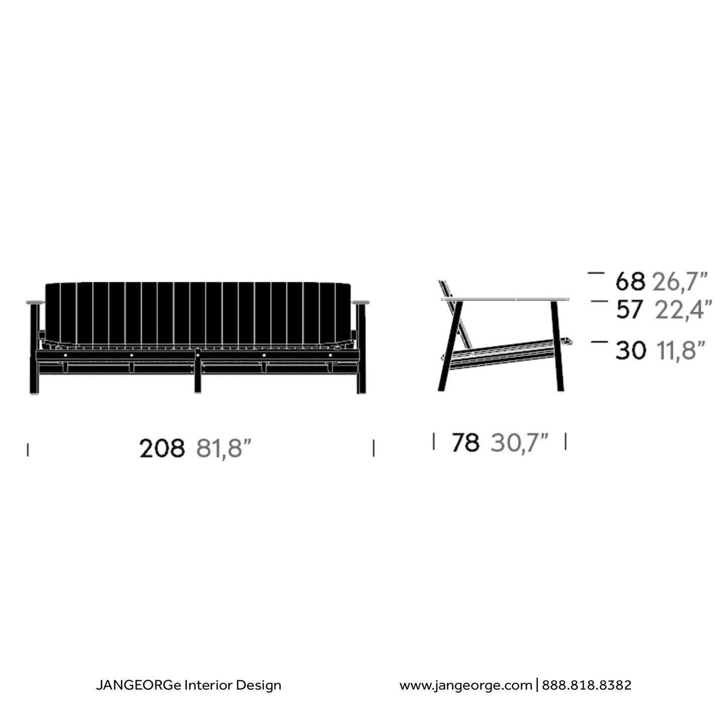 JANGEORGe Interiors & Furniture Kettal Riva 3 Seater Sofa