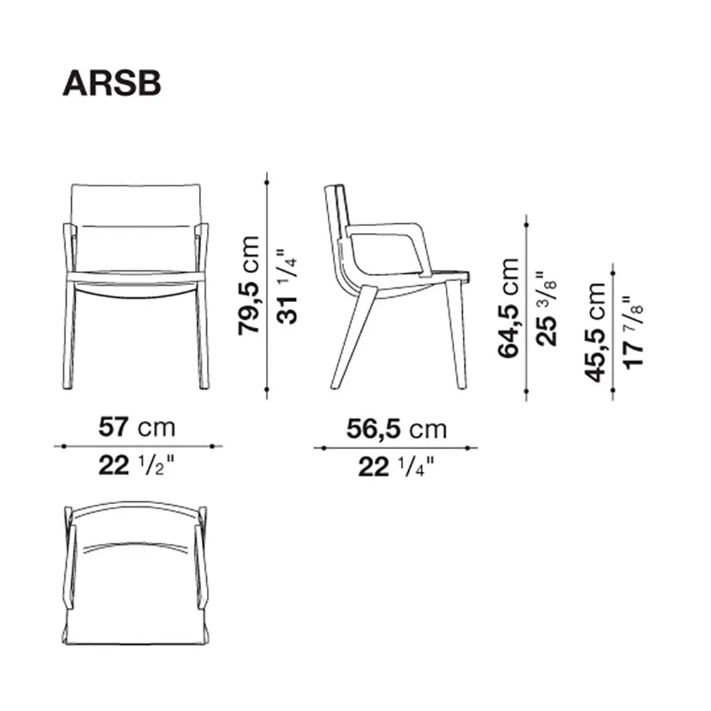 Acanto - Chair with armrests 57cm (ARSB) - JANGEORGe Interiors & Furniture