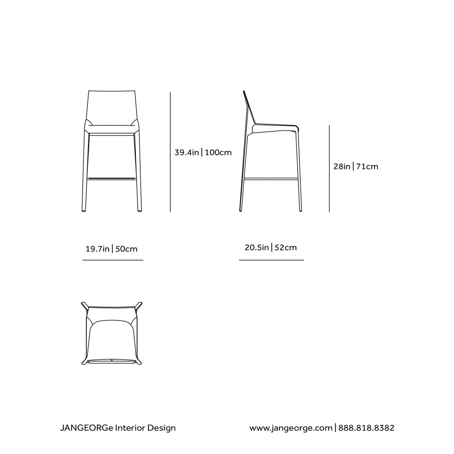 JANGEORGe Interiors & Furniture Poliform Seattle Stools Diagram