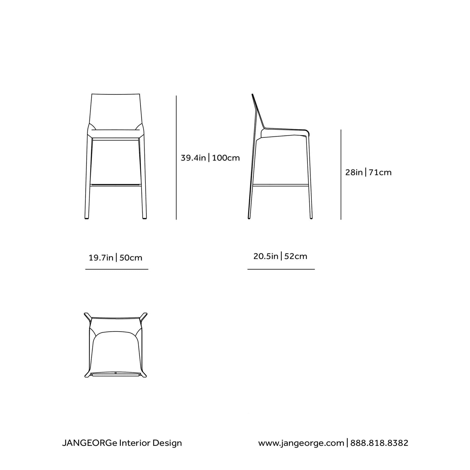 JANGEORGe Interiors & Furniture Poliform Seattle Stools Diagram