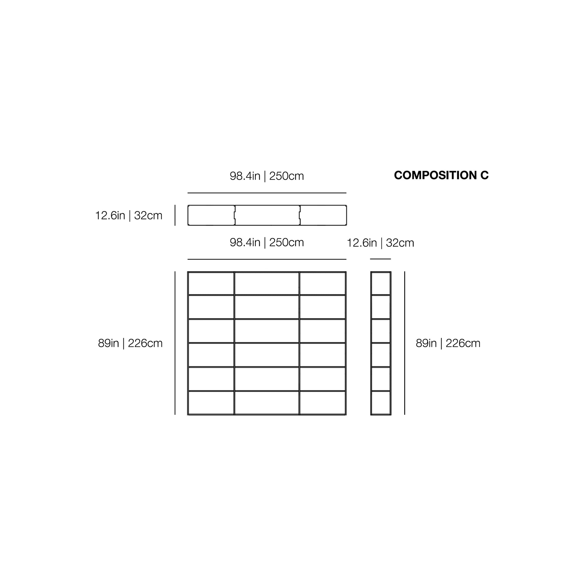 Easy Irony System - Bookcase, Composition C - JANGEORGe Interiors & Furniture